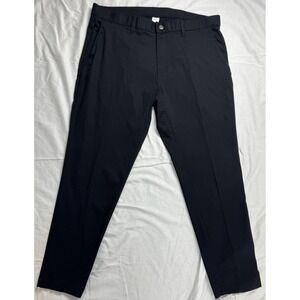 Fabletics "The Only Pants" Mens Black Flat Front Chino Style Pants Size 36x30
